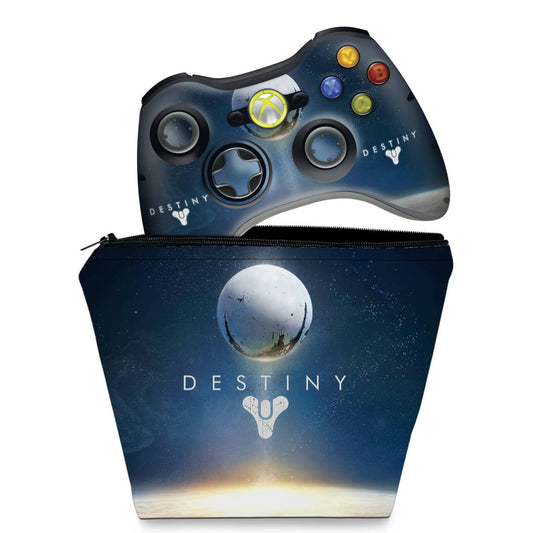 KIT Capa Case e Skin Anti-Rage Xbox 360 Controle - Destiny