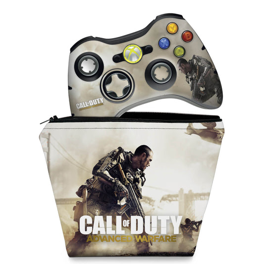 KIT Capa Case e Skin Anti-Rage Xbox 360 Controle - Call Of Duty Modern Warfare