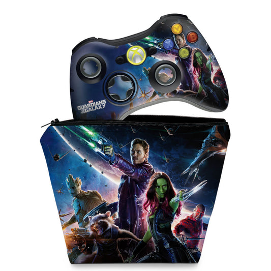 KIT Capa Case e Skin Anti-Rage Xbox 360 Controle - Guardiões Da Galaxia