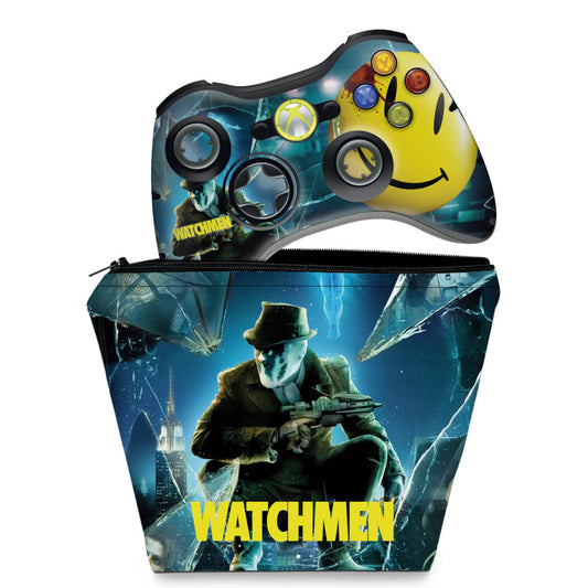 KIT Capa Case e Skin Anti-Rage Xbox 360 Controle - Watchmen