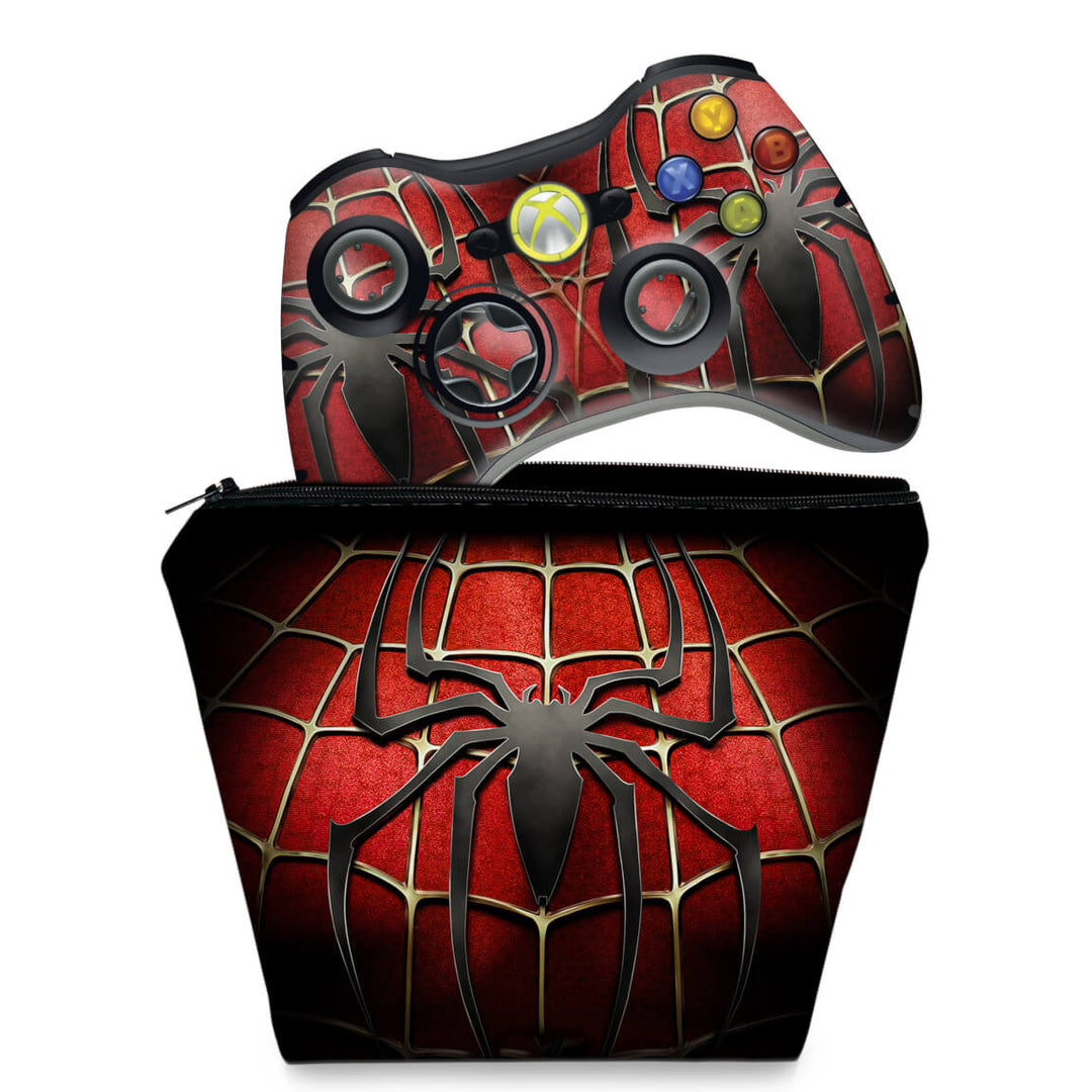 KIT Capa Case e Skin Anti-Rage Xbox 360 Controle - Homem-aranha A - Pop Arte Skins