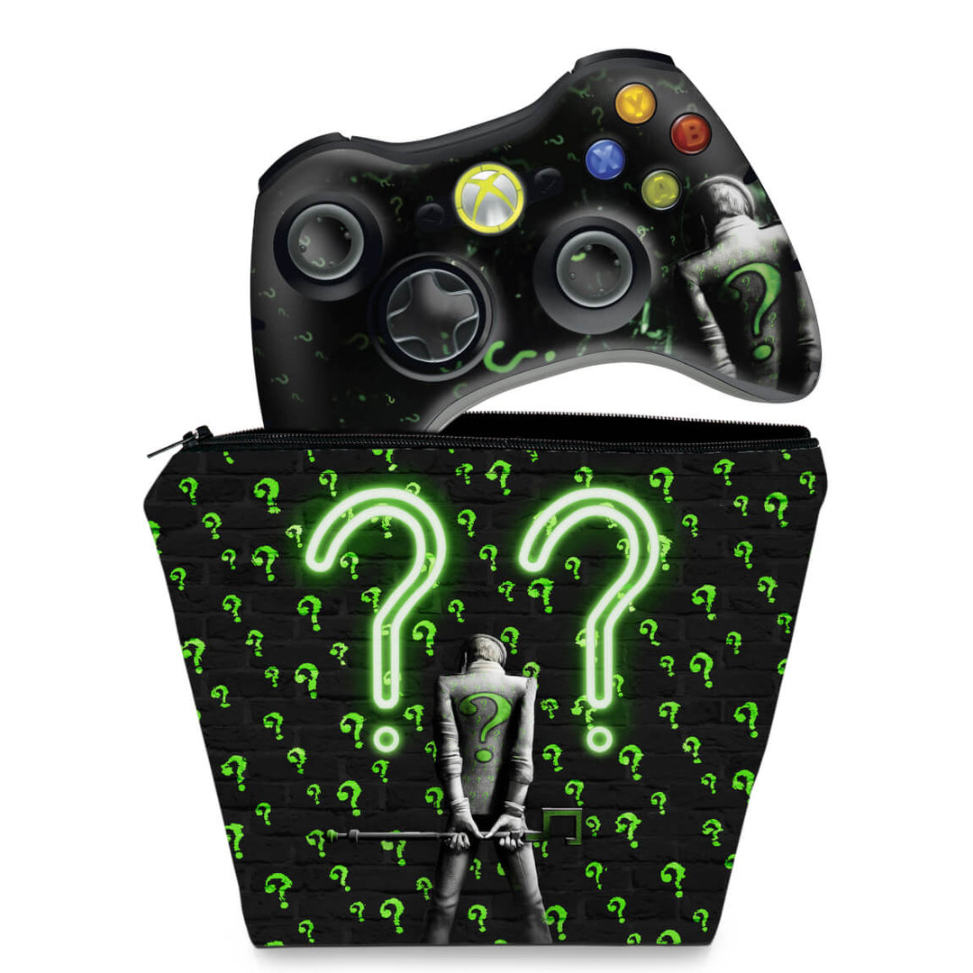 KIT Capa Case e Skin Anti-Rage Xbox 360 Controle - Charada Batman - Pop Arte Skins