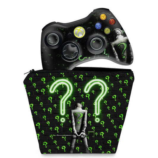 KIT Capa Case e Skin Anti-Rage Xbox 360 Controle - Charada Batman