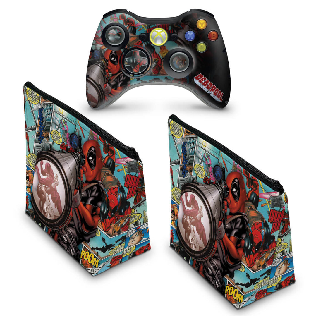 KIT Capa Case e Skin Anti-Rage Xbox 360 Controle - Deadpool - Pop Arte Skins - foto 2