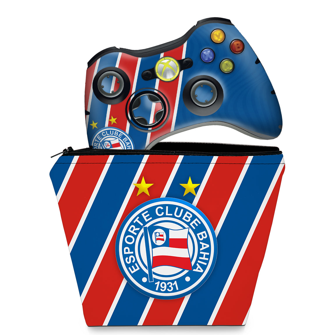 KIT Capa Case e Skin Anti-Rage Xbox 360 Controle - Bahia B