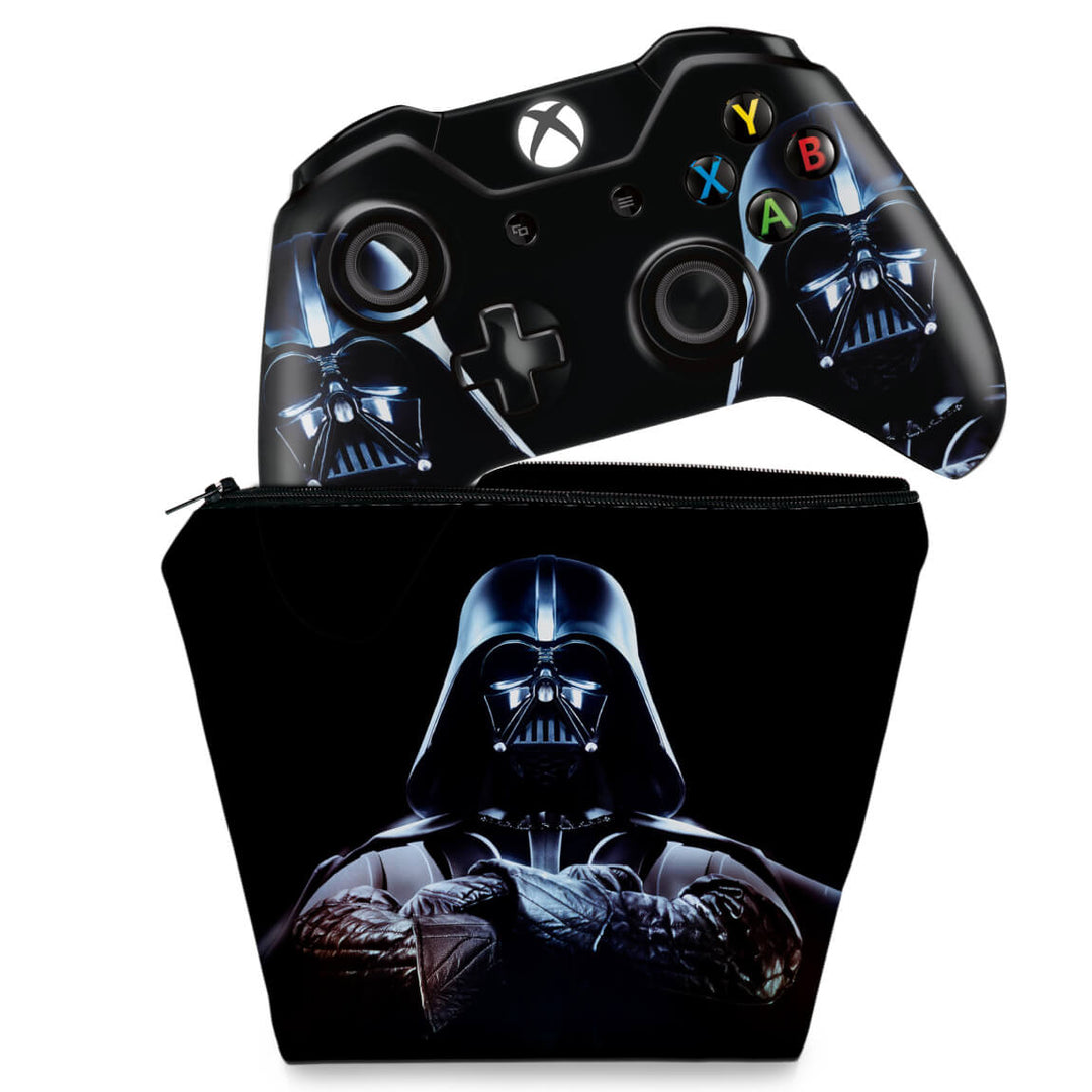 KIT Capa Case e Skin Anti-Rage Xbox One Fat Controle - Star Wars - Darth Vader