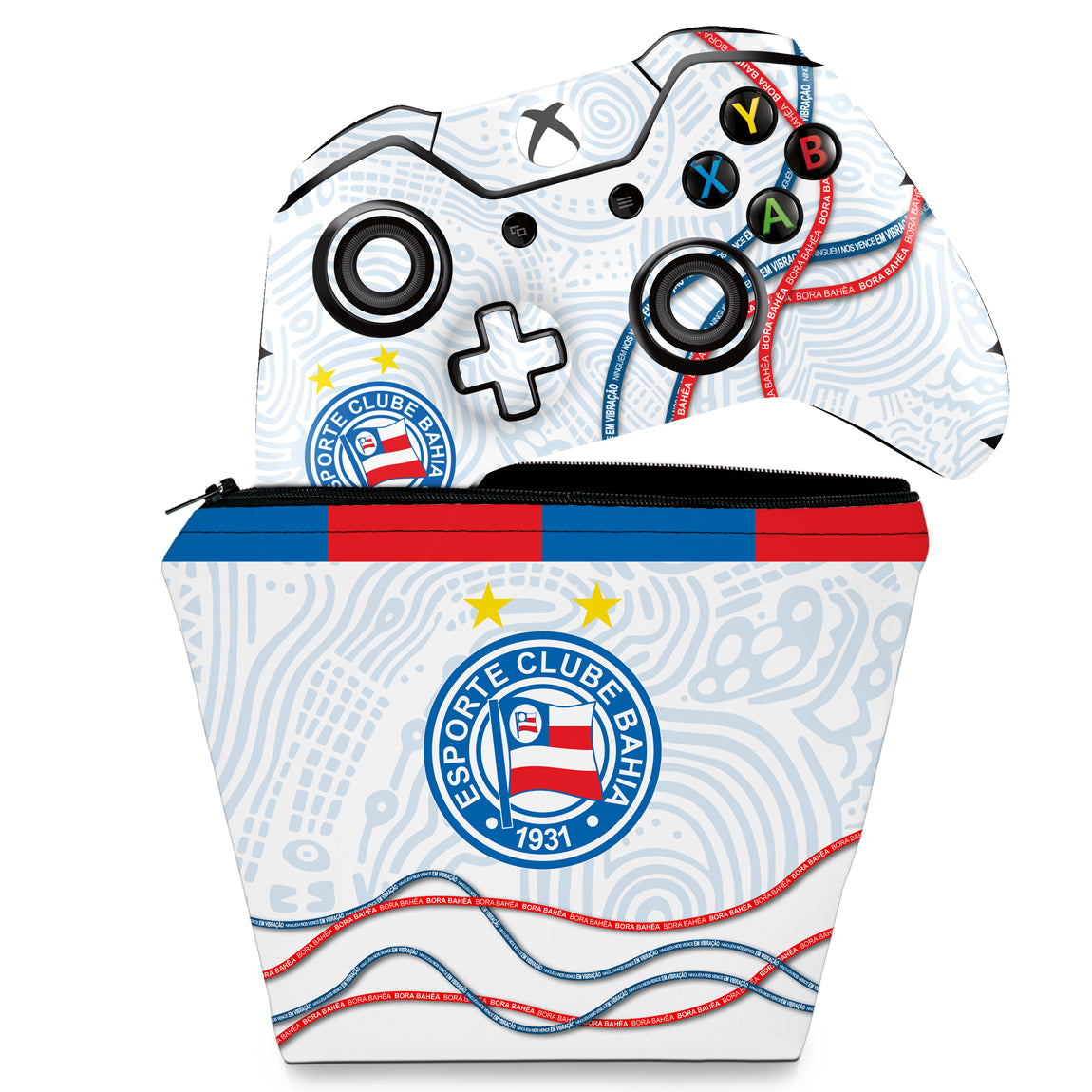 KIT Capa Case e Skin Anti-Rage Xbox One Fat Controle - Bahia A