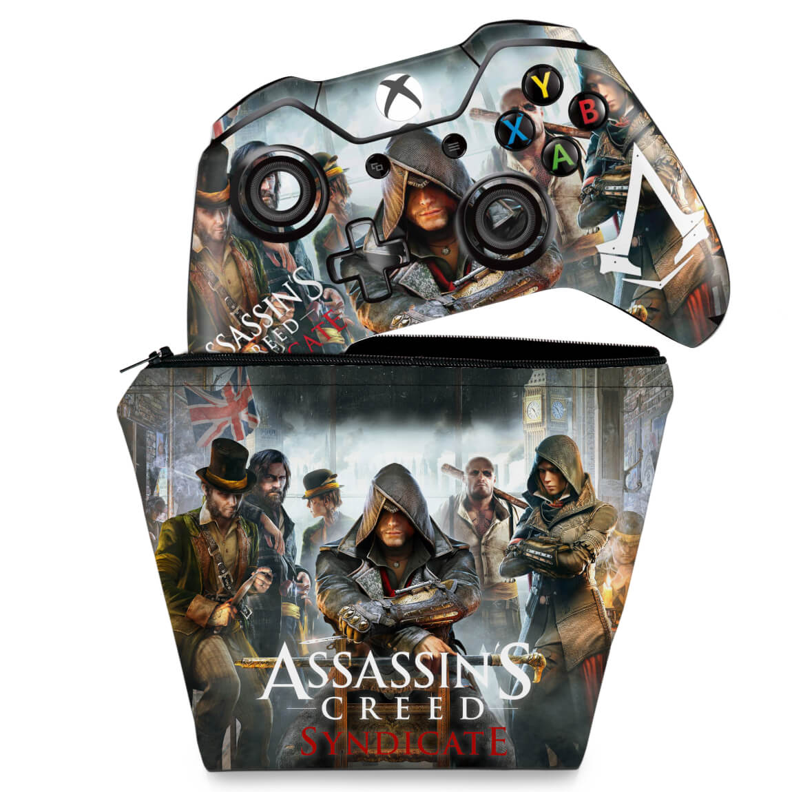 KIT Capa Case e Skin Anti-Rage Xbox One Fat Controle - Assassin's Creed Syndicate