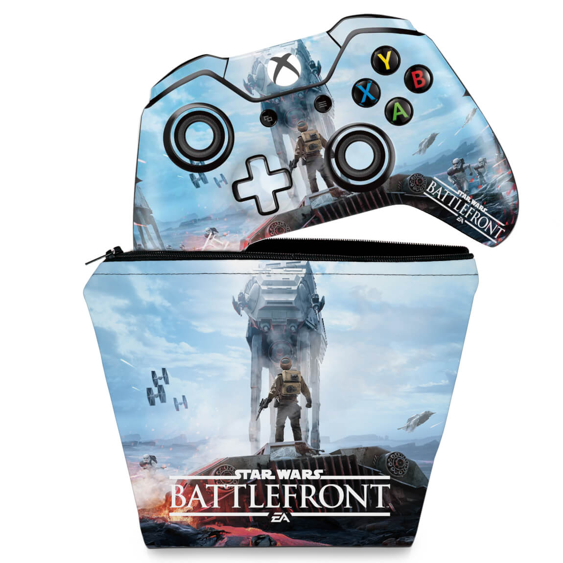 KIT Capa Case e Skin Anti-Rage Xbox One Fat Controle - Star Wars - Battlefront