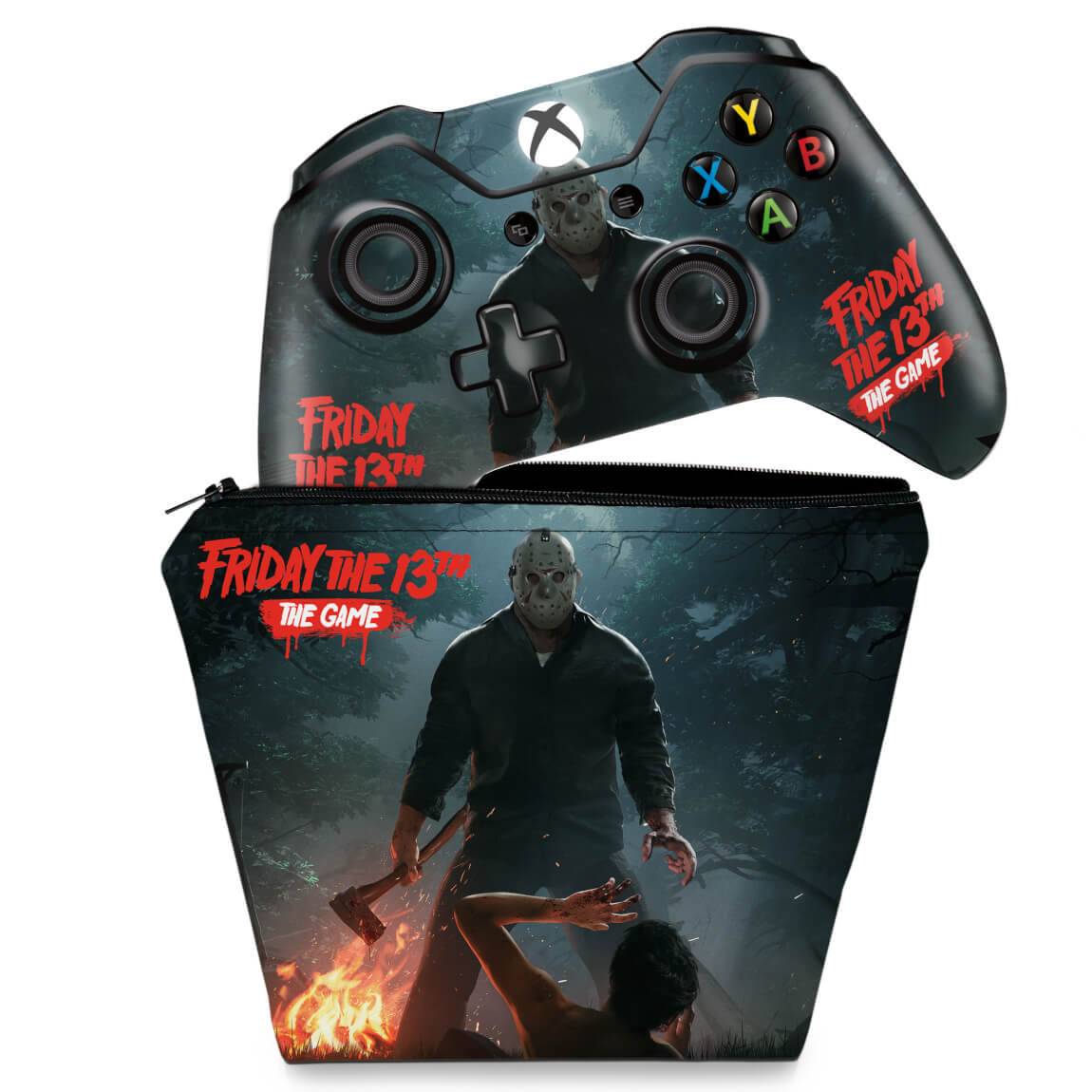 KIT Capa Case e Skin Anti-Rage Xbox One Fat Controle - Friday the 13th The game - Sexta-Feira 13