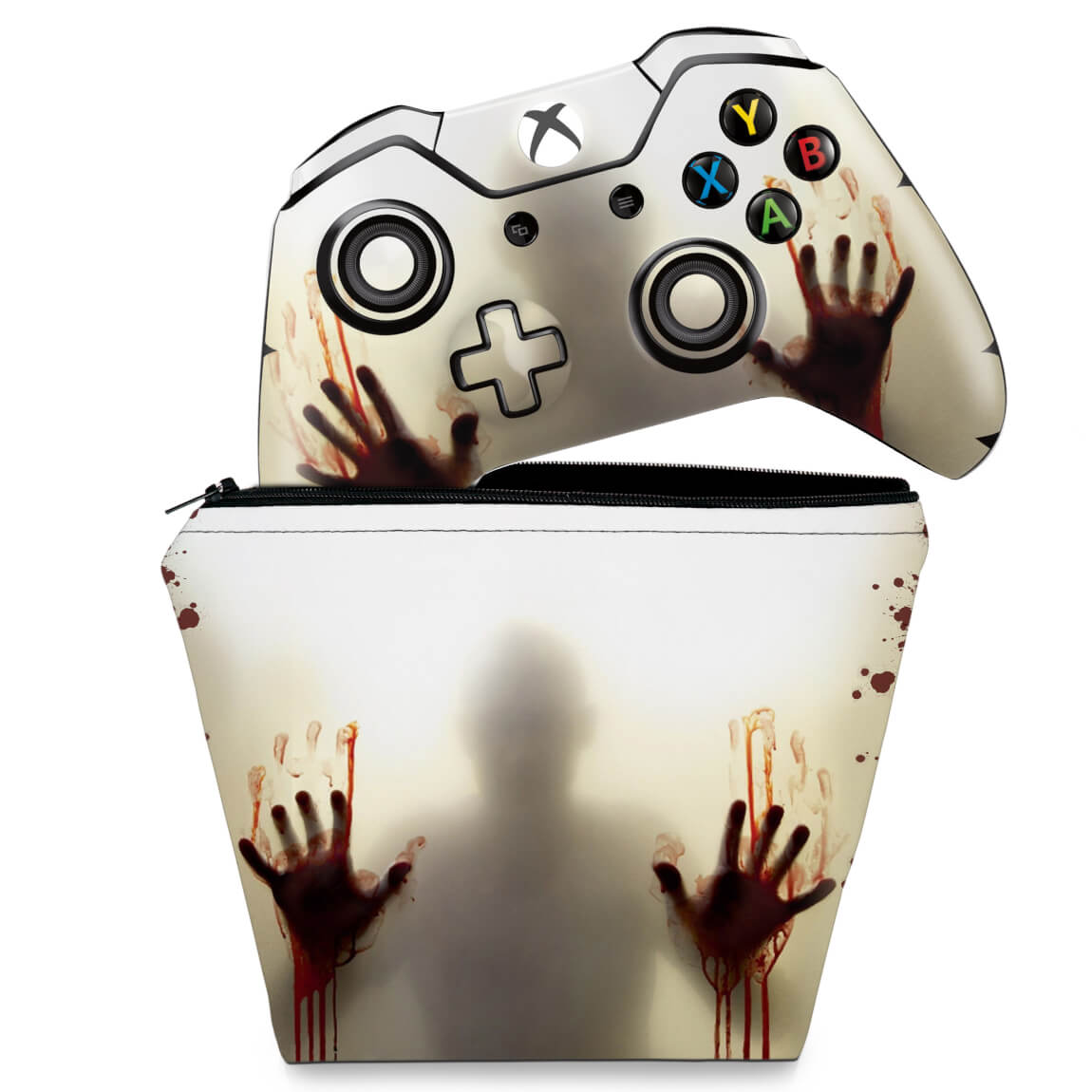 KIT Capa Case e Skin Anti-Rage Xbox One Fat Controle - Fear The Walking Dead
