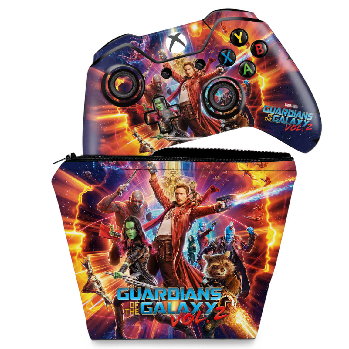 KIT Capa Case e Skin Anti-Rage Xbox One Fat Controle - Guardiões da Galáxia Vol 2