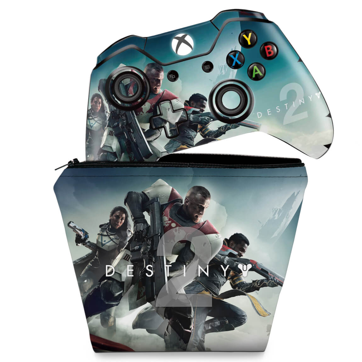 KIT Capa Case e Skin Anti-Rage Xbox One Fat Controle - Destiny 2