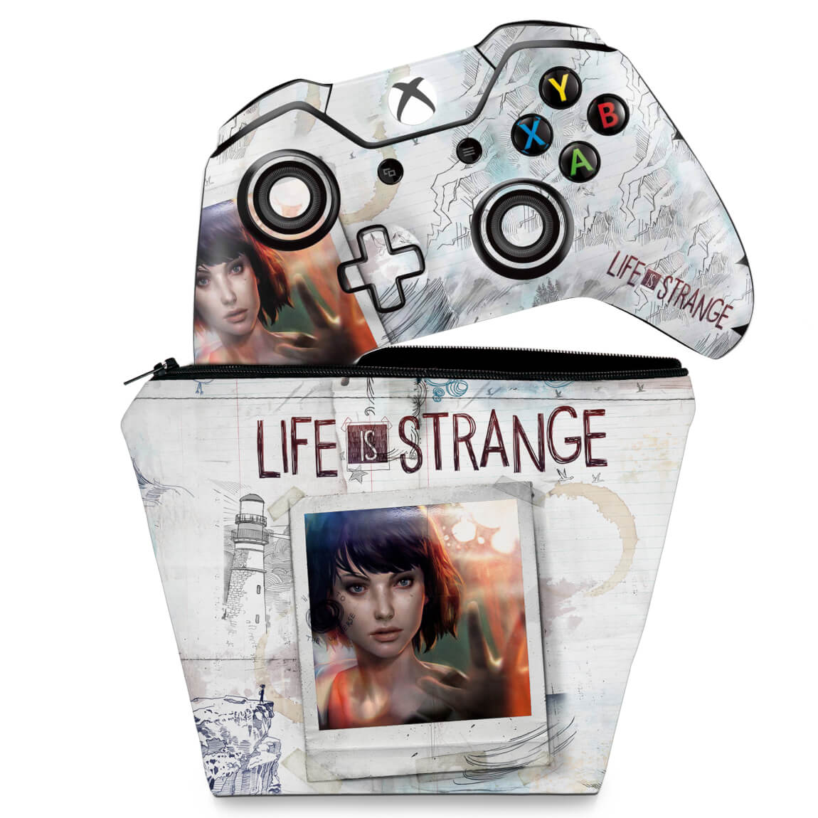 KIT Capa Case e Skin Anti-Rage Xbox One Fat Controle - Life is Strange