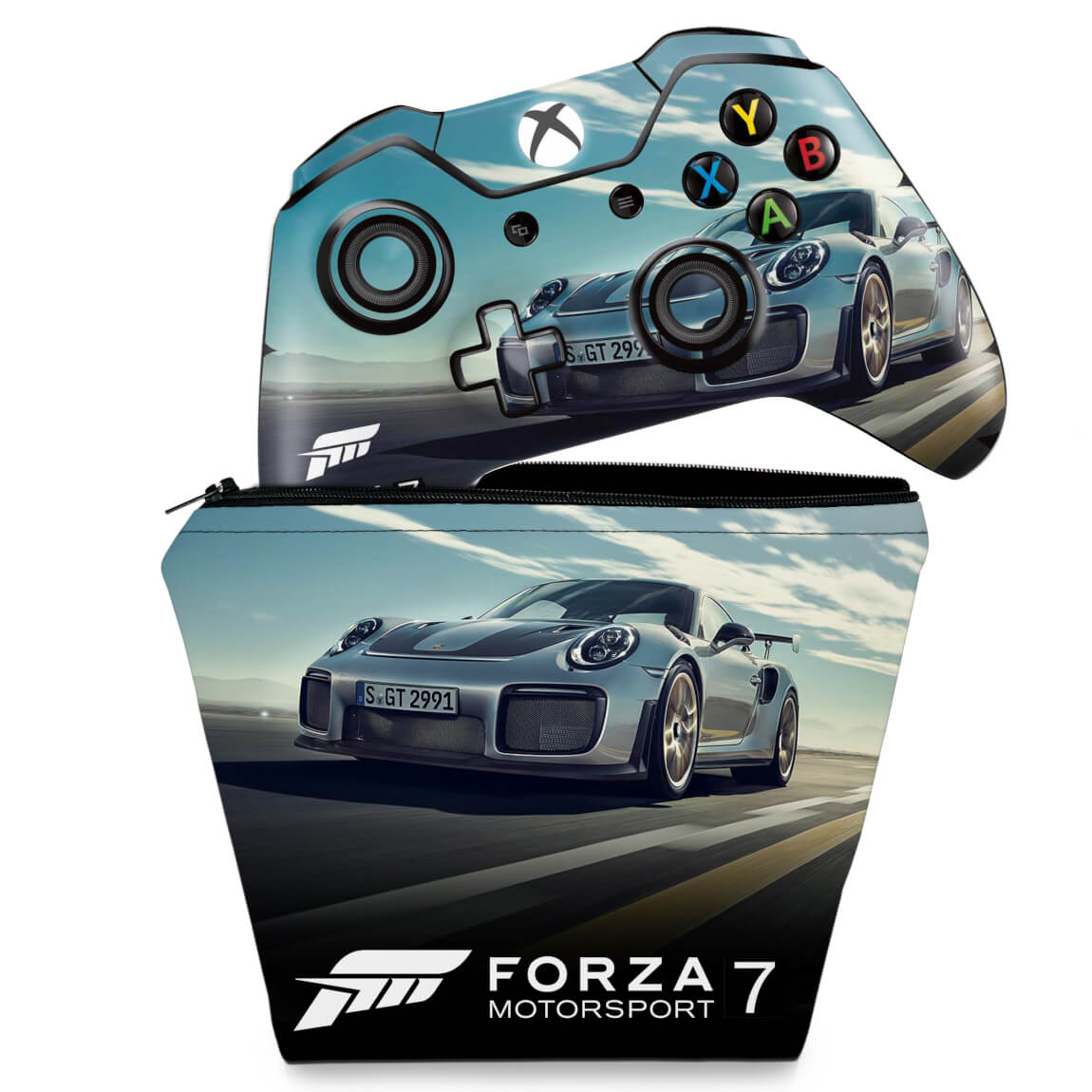KIT Capa Case e Skin Anti-Rage Xbox One Fat Controle - Forza Motorsport 7
