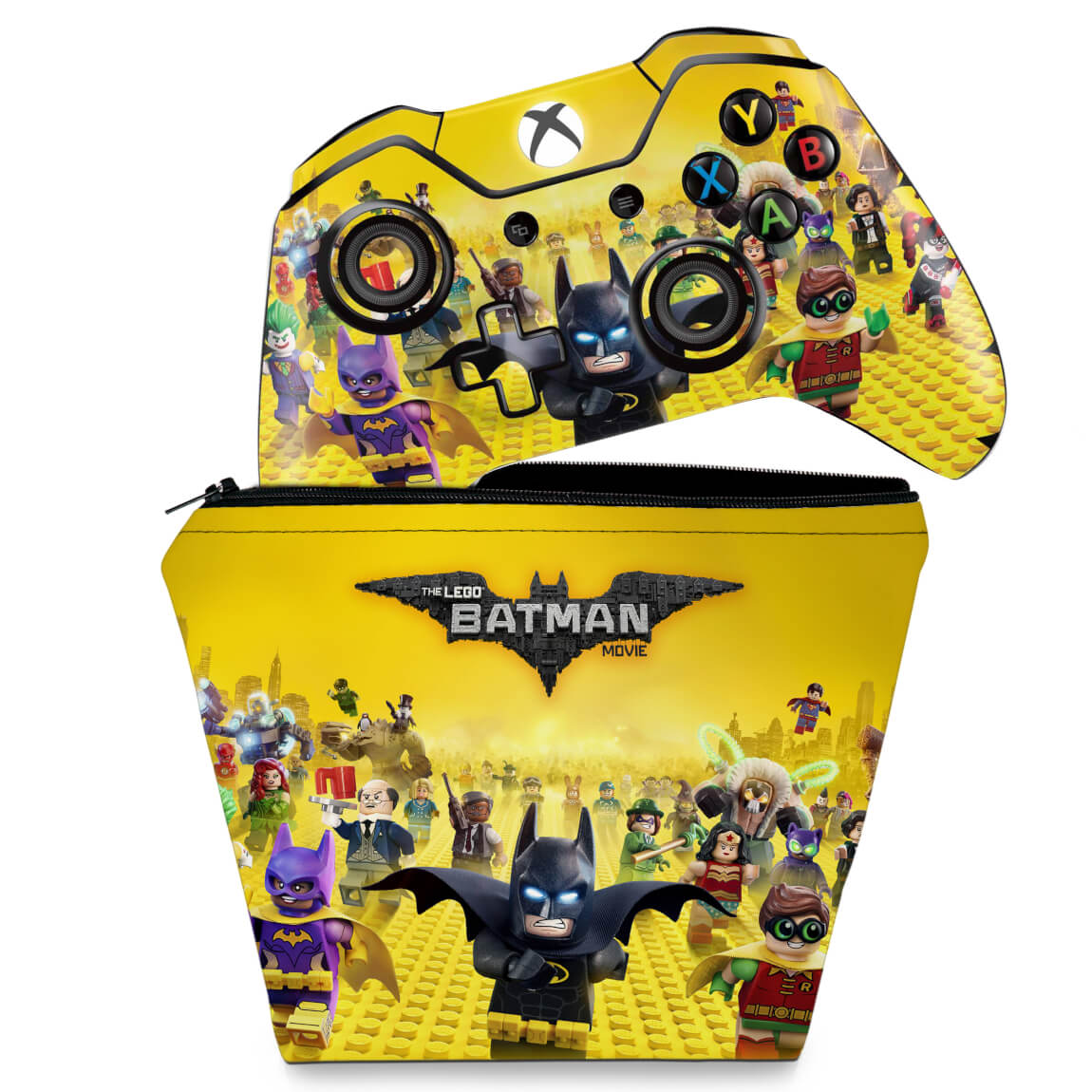 KIT Capa Case e Skin Anti-Rage Xbox One Fat Controle - Lego Batman