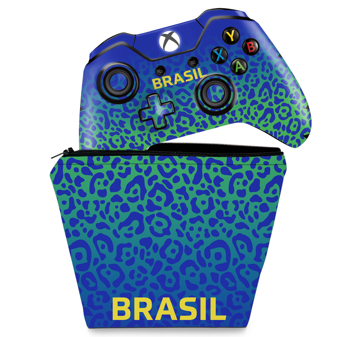 KIT Capa Case e Skin Anti-Rage Xbox One Fat Controle - Brasil