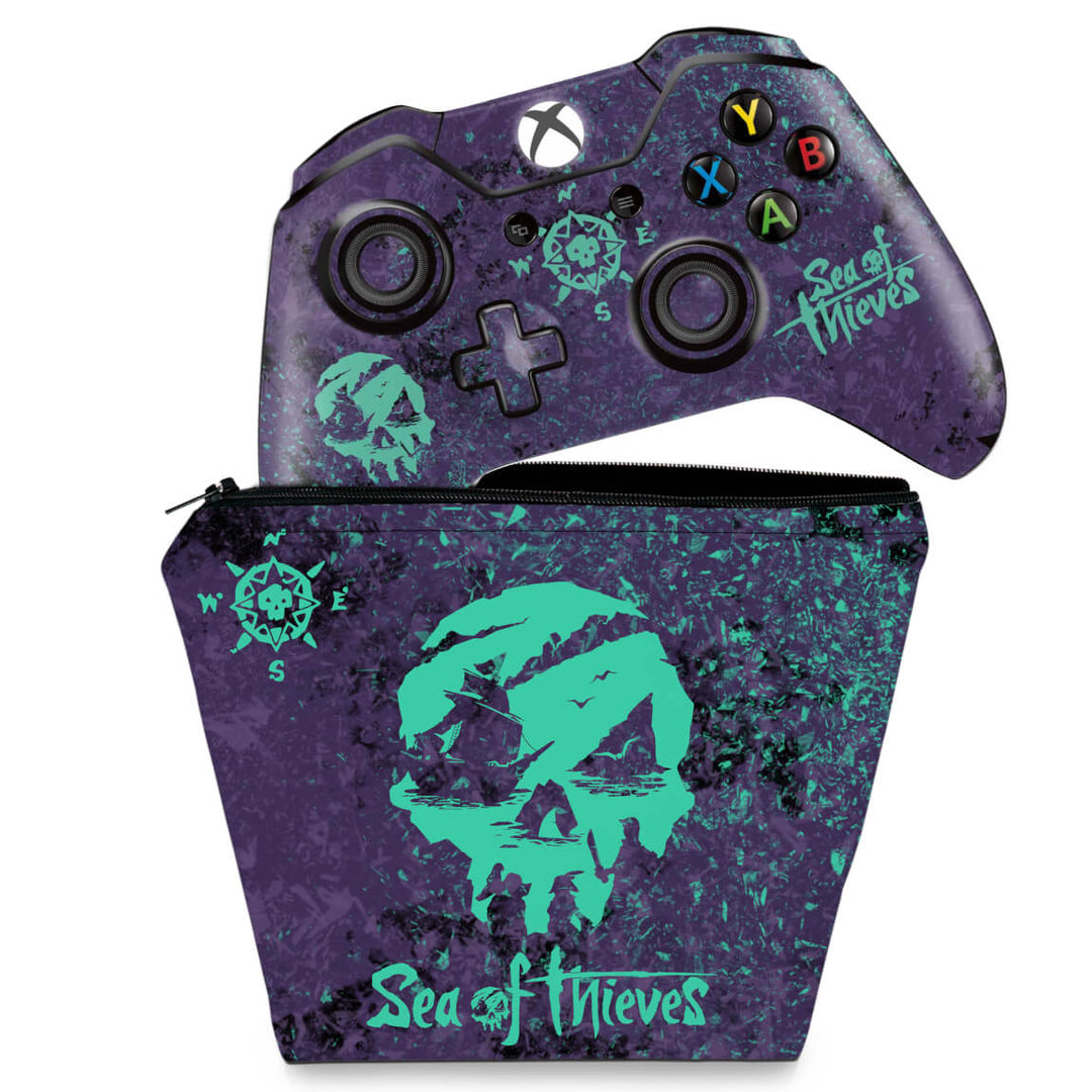 KIT Capa Case e Skin Anti-Rage Xbox One Fat Controle - Sea Of Thieves Bundle