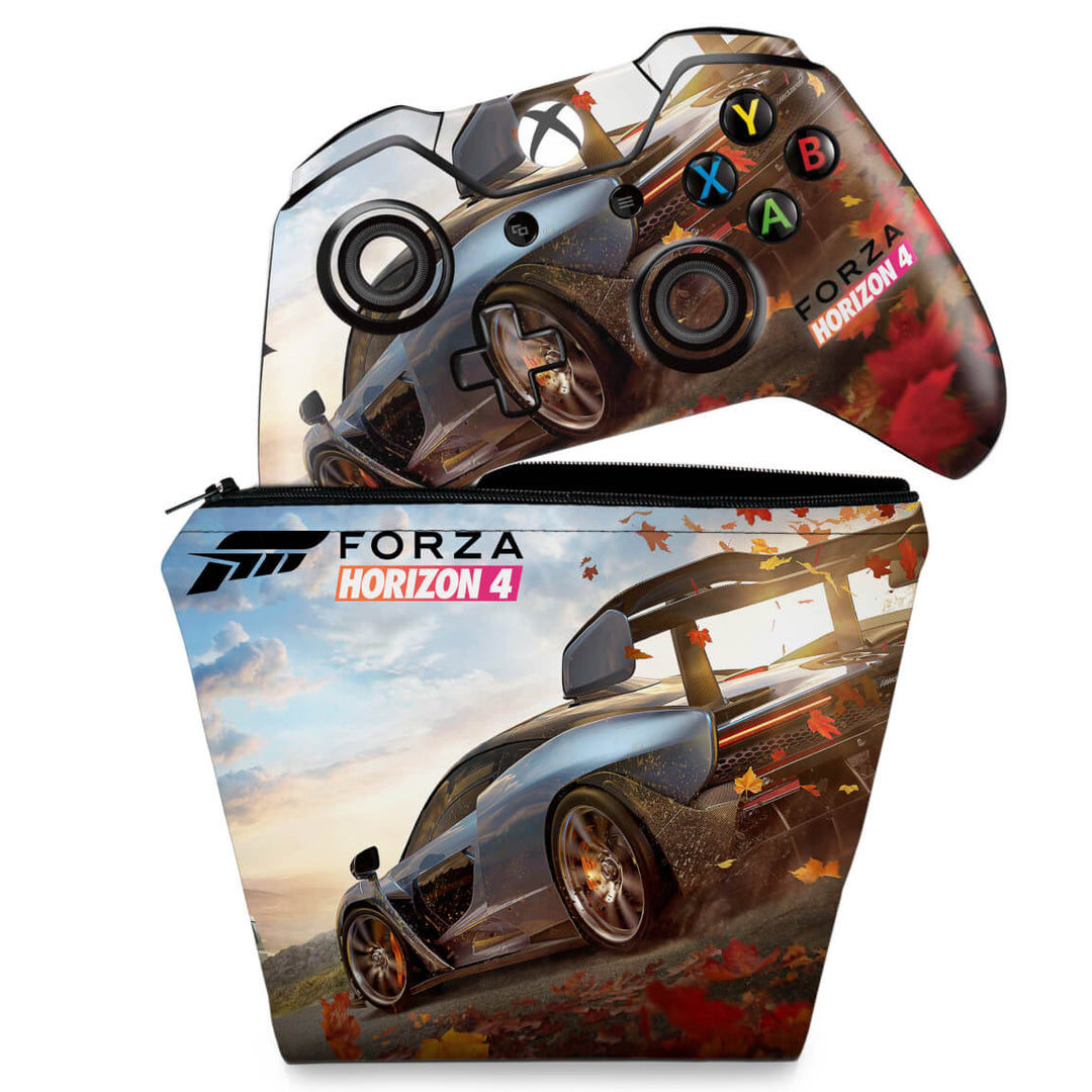 KIT Capa Case e Skin Anti-Rage Xbox One Fat Controle - Forza Horizon 4