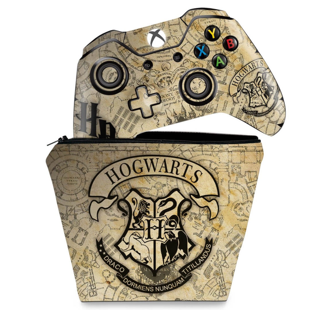 KIT Capa Case e Skin Anti-Rage Xbox One Fat Controle - Harry Potter