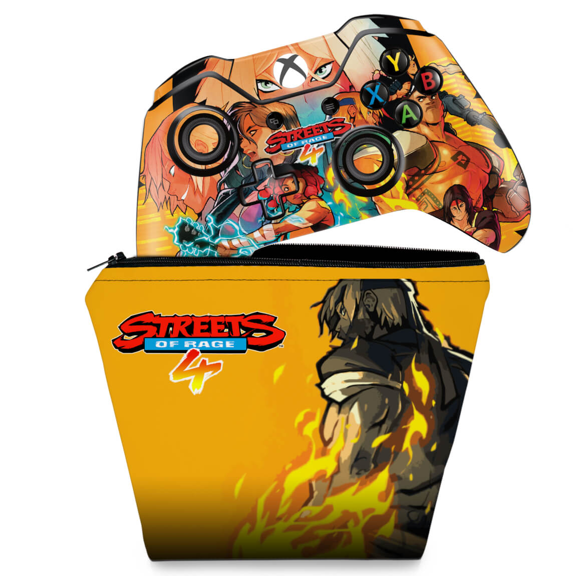 KIT Capa Case e Skin Anti-Rage Xbox One Fat Controle - Streets of Rage 4