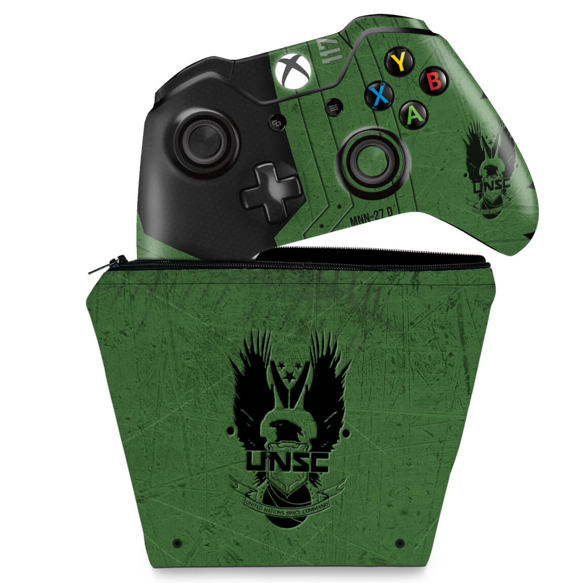 KIT Capa Case e Skin Anti-Rage Xbox One Fat Controle - Halo Infinite
