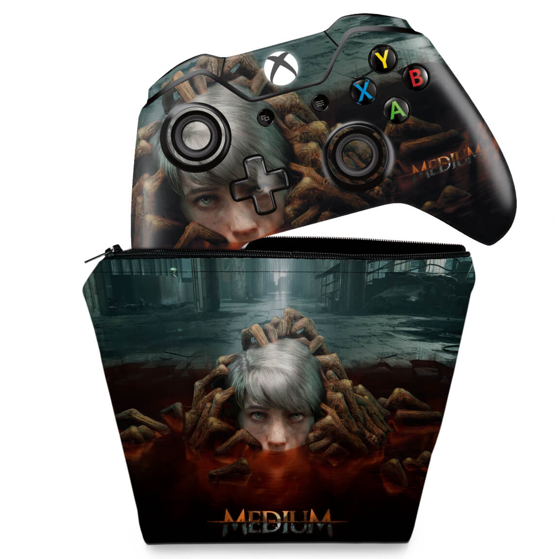 KIT Capa Case e Skin Anti-Rage Xbox One Fat Controle - The Medium