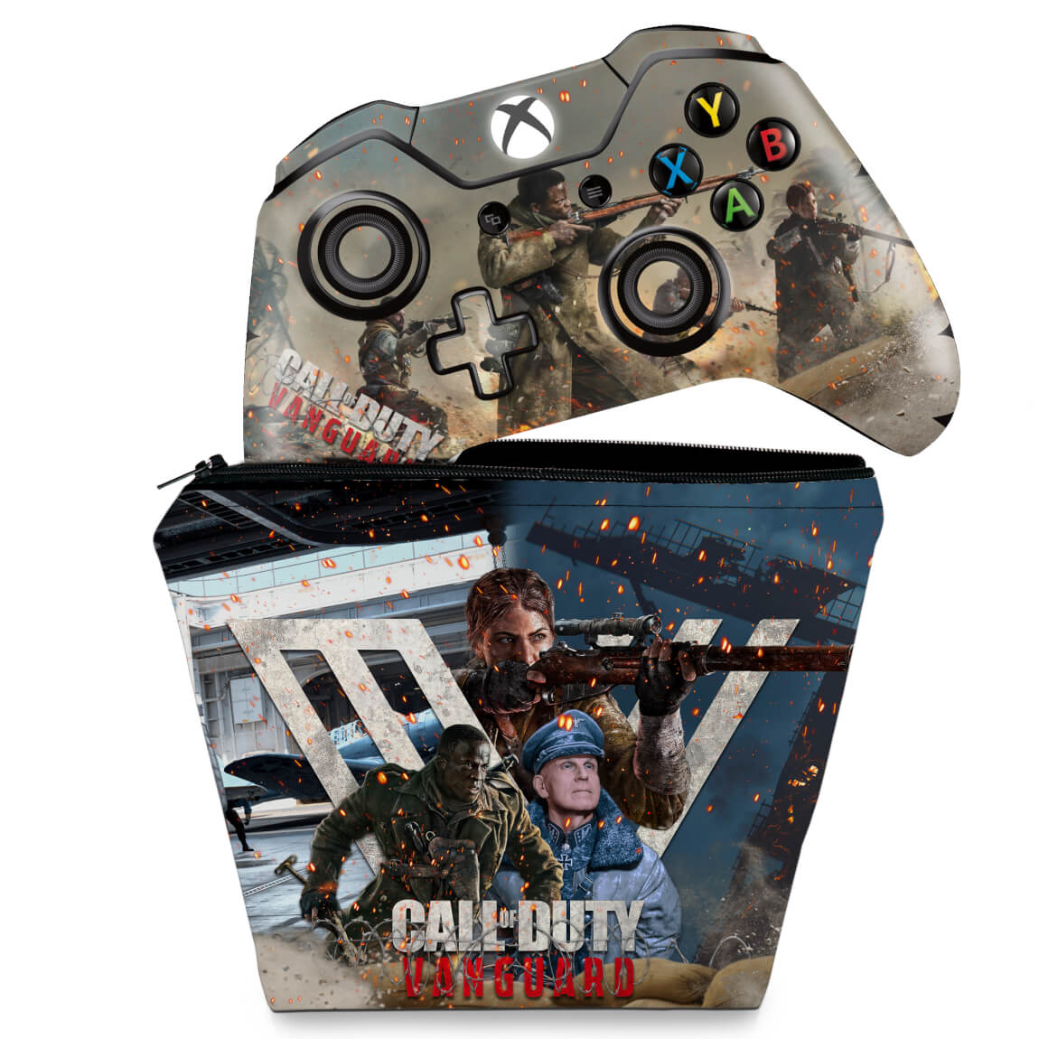 KIT Capa Case e Skin Anti-Rage Xbox One Fat Controle - Call of Duty Vanguard