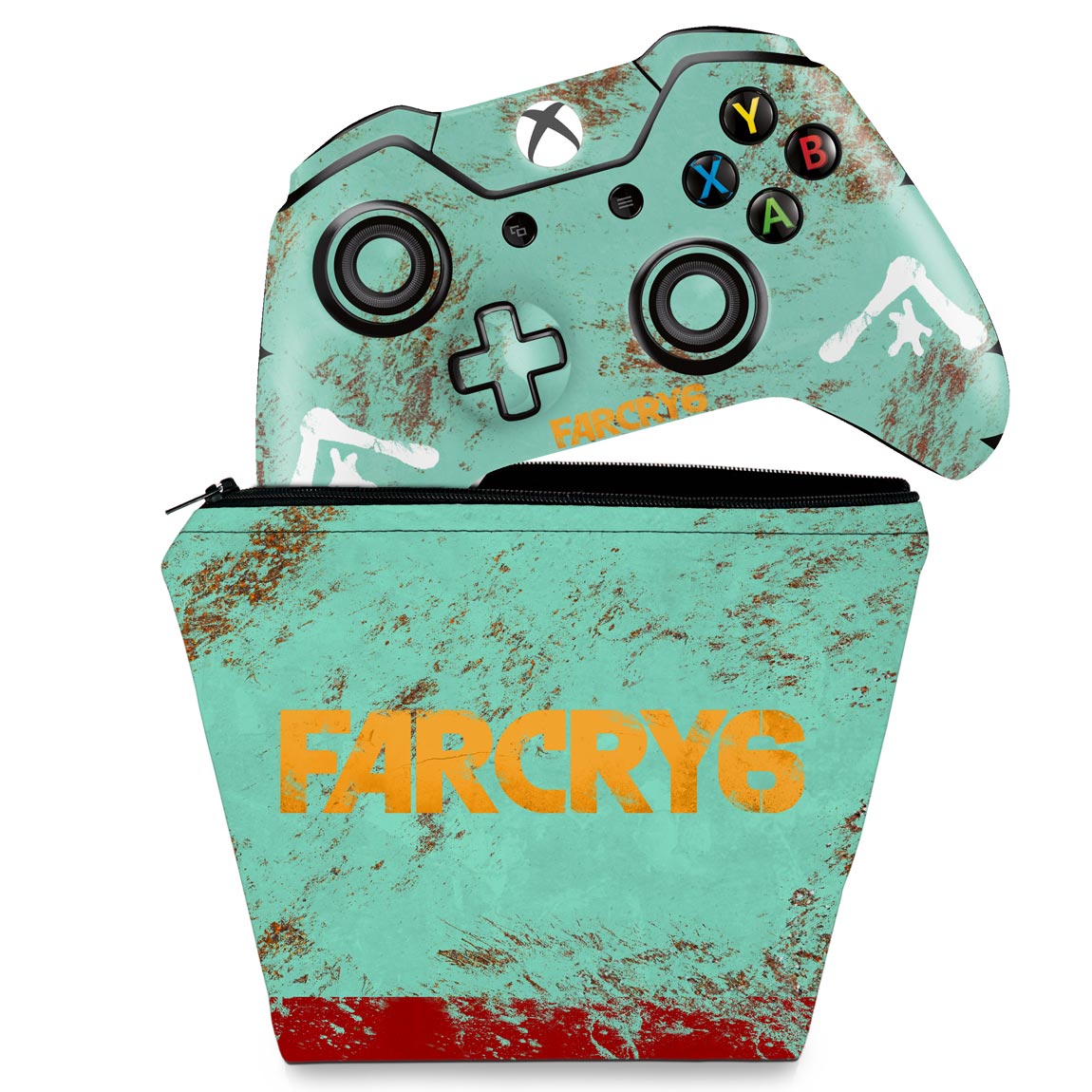 KIT Capa Case e Skin Anti-Rage Xbox One Fat Controle - Far Cry 6