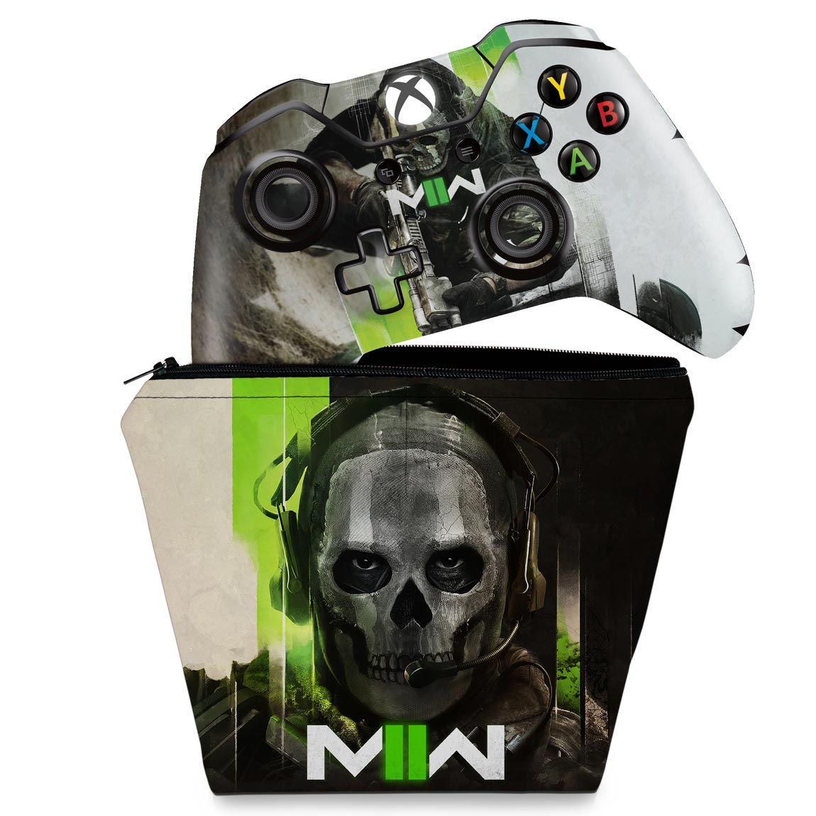 KIT Capa Case e Skin Anti-Rage Xbox One Fat Controle - Call Of Duty Modern Warfare II