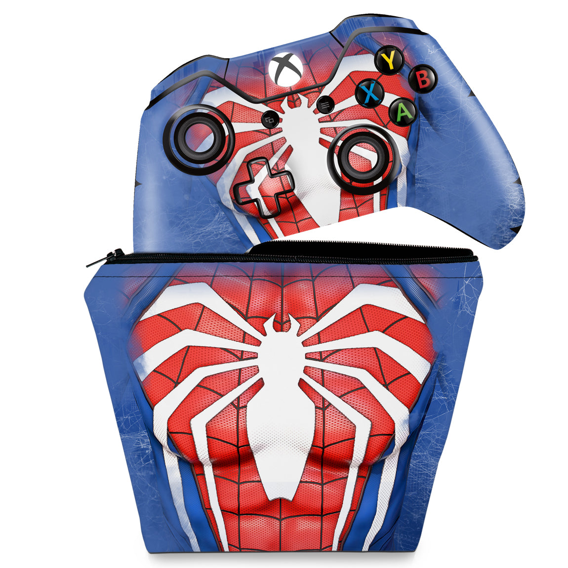 KIT Capa Case e Skin Anti-Rage Xbox One Fat Controle - Spider-Man Homem Aranha 2