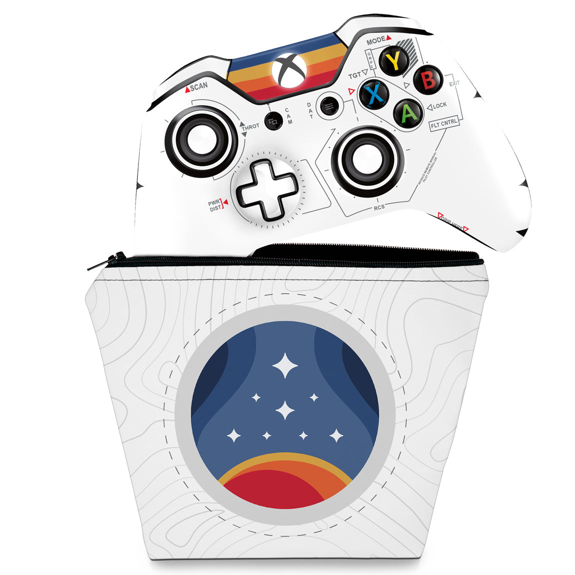 KIT Capa Case e Skin Anti-Rage Xbox One Fat Controle - Starfield Edition