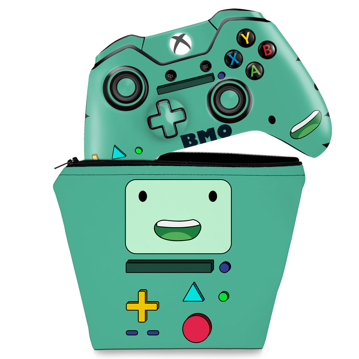 KIT Capa Case e Skin Anti-Rage Xbox One Fat Controle - BMO Hora de Aventura