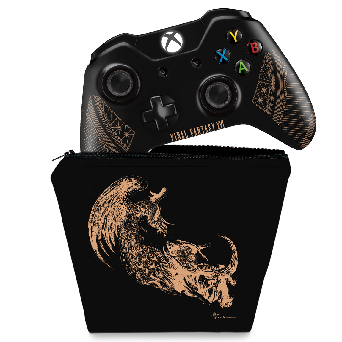 KIT Capa Case e Skin Anti-Rage Xbox One Fat Controle - Final Fantasy XVI Edition