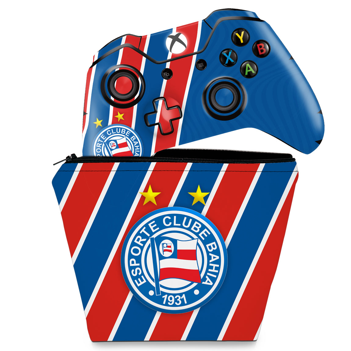 KIT Capa Case e Skin Anti-Rage Xbox One Fat Controle - Bahia B