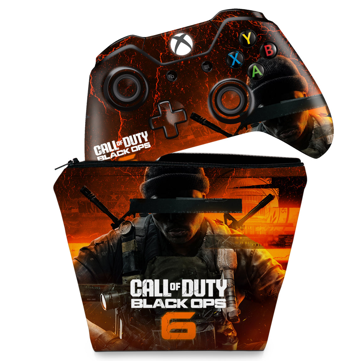 KIT Capa Case e Skin Anti-Rage Xbox One Fat Controle - Call of Duty Black Ops 6