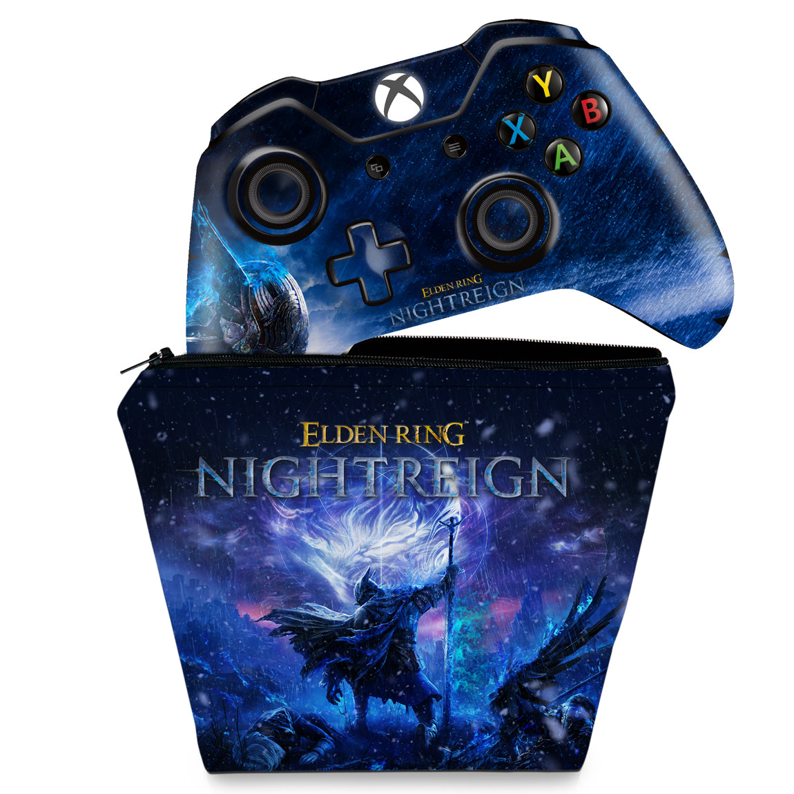 KIT Capa Case e Skin Anti-Rage Xbox One Fat Controle - Elden Ring Nightreign