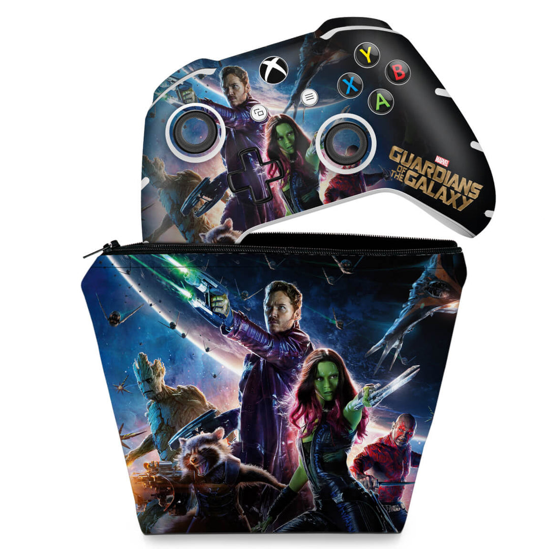 KIT Capa Case e Skin Anti-Rage Xbox One Slim X Controle - Guardiões da Galaxia