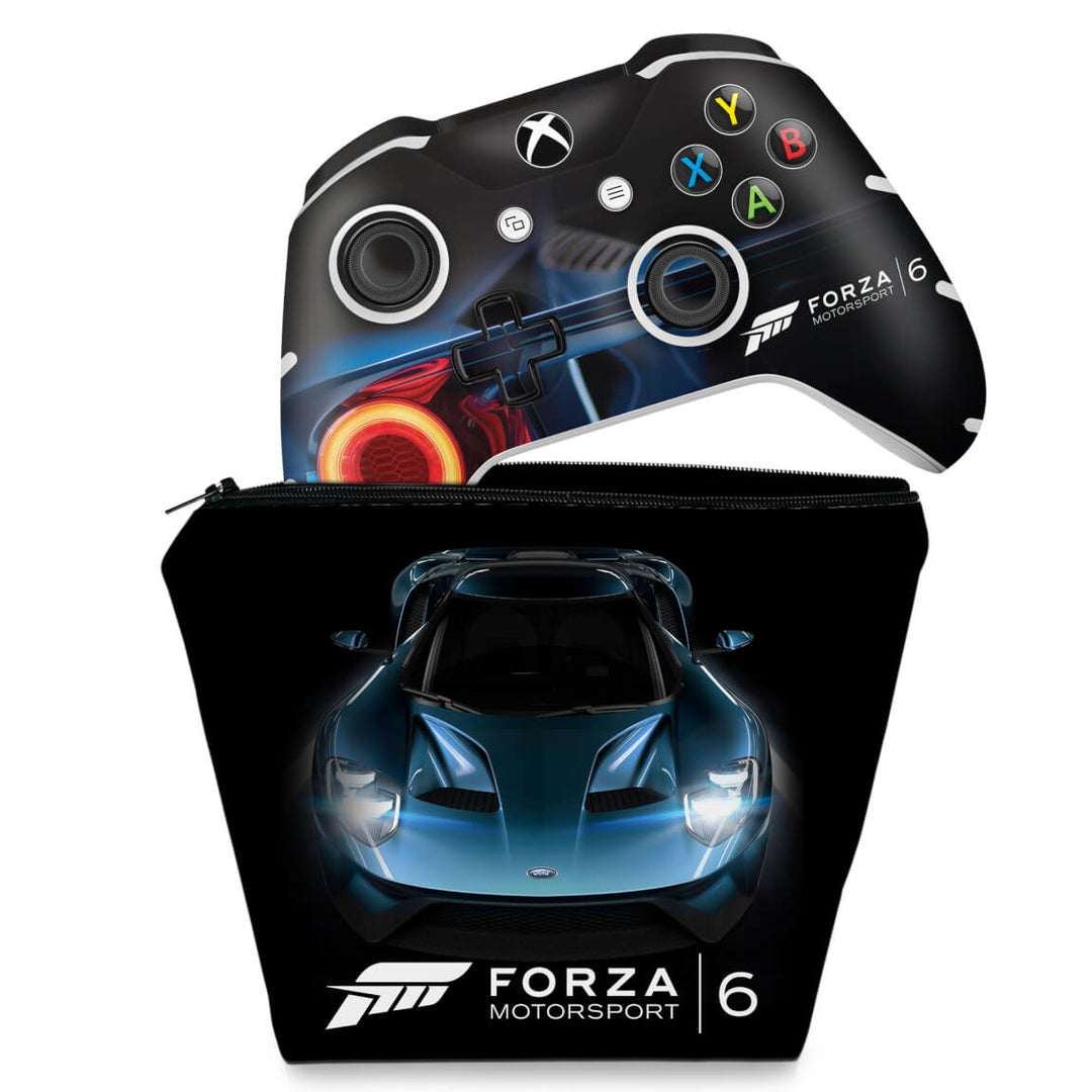 KIT Capa Case e Skin Anti-Rage Xbox One Slim X Controle - Forza Motor Sport 6