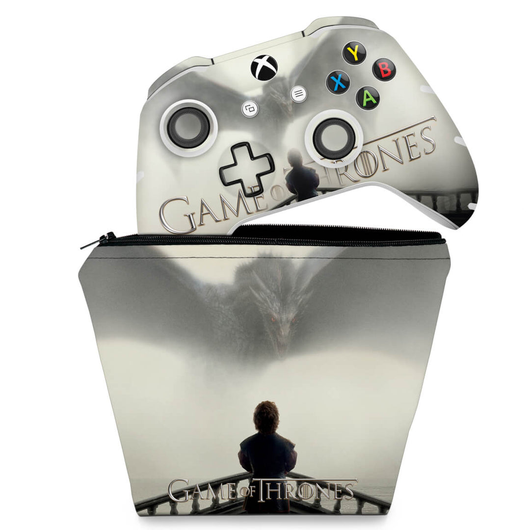 KIT Capa Case e Skin Anti-Rage Xbox One Slim X Controle - Game of Thrones #B