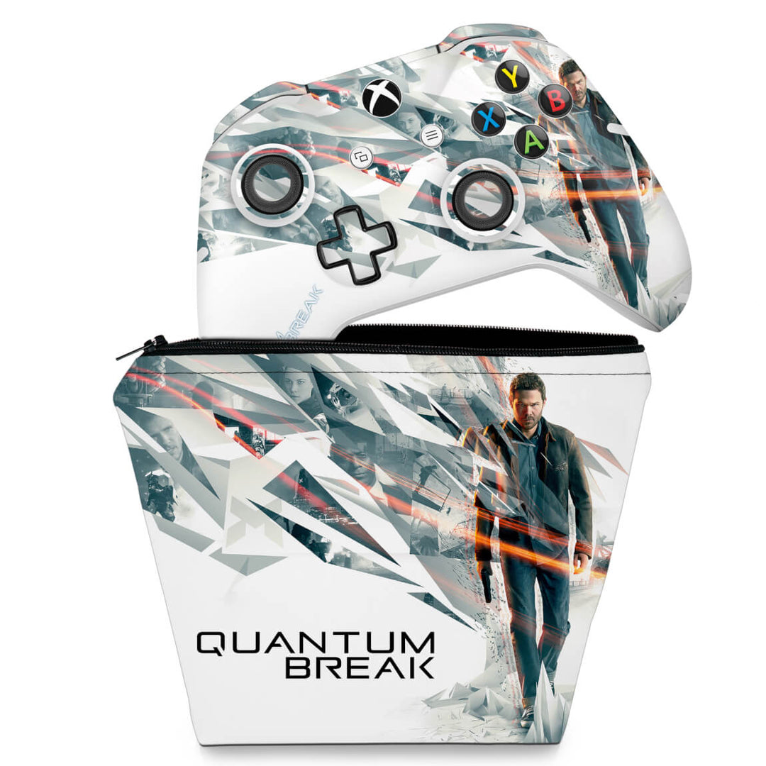 KIT Capa Case e Skin Anti-Rage Xbox One Slim X Controle - Quantum Break