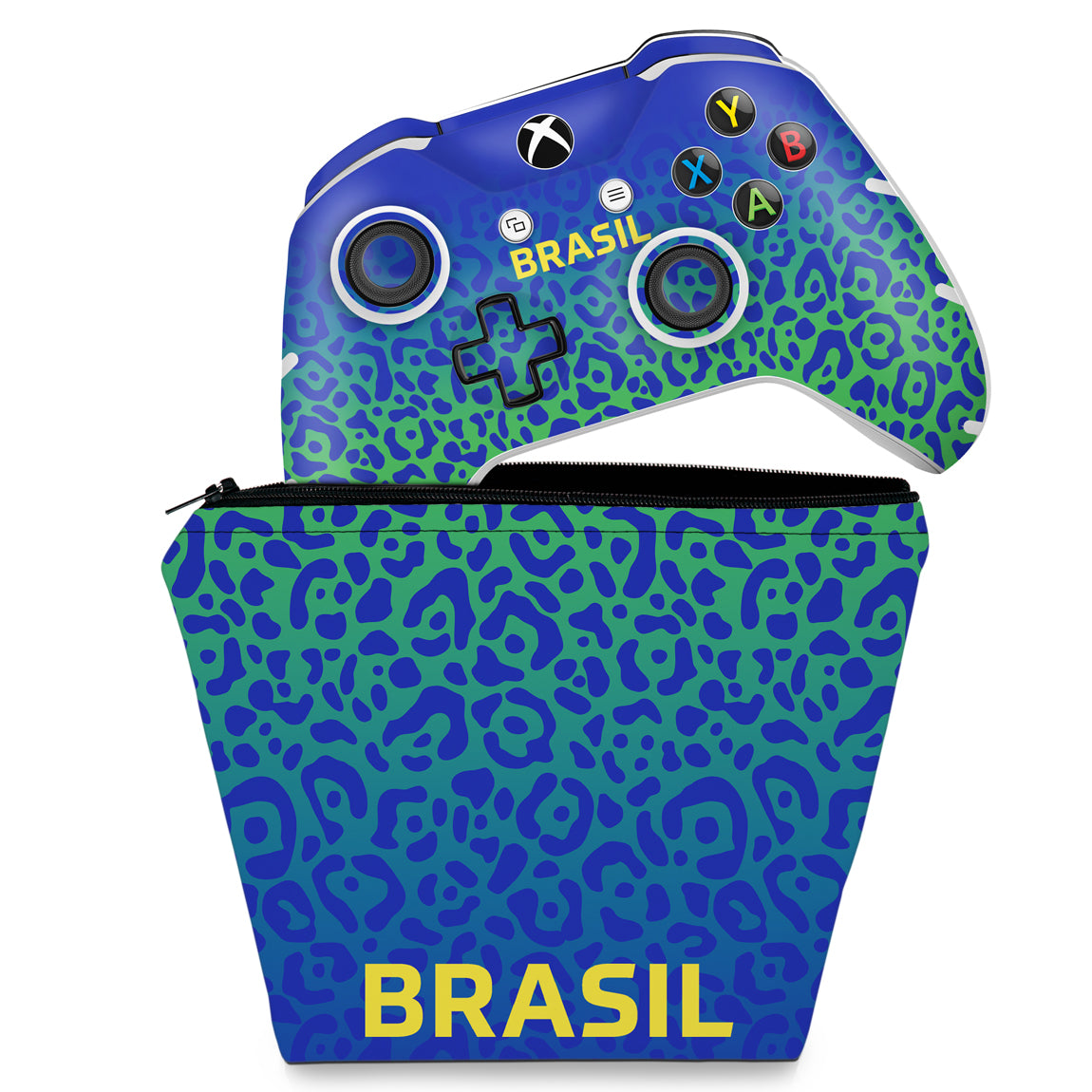KIT Capa Case e Skin Anti-Rage Xbox One Slim X Controle - Brasil