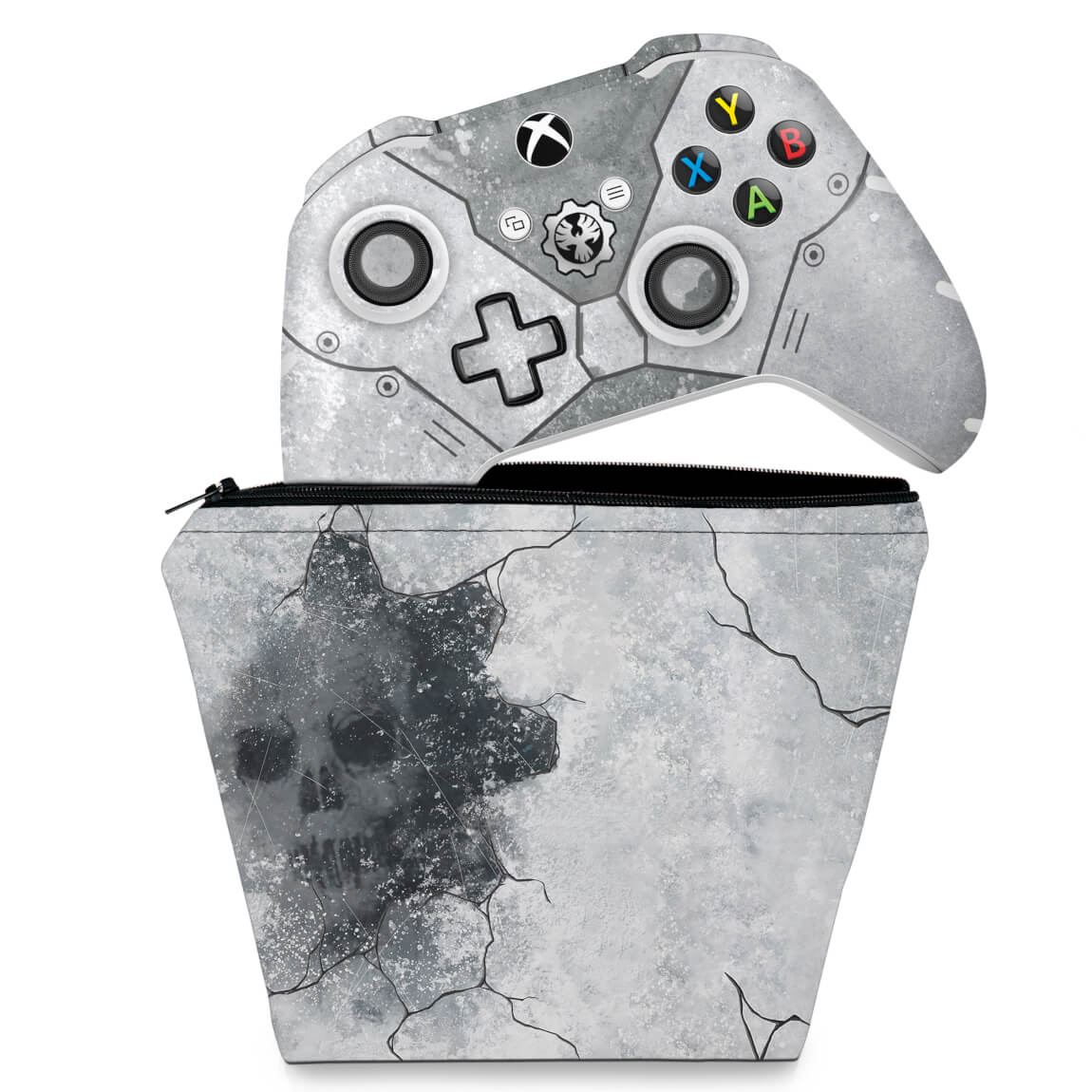 KIT Capa Case e Skin Anti-Rage Xbox One Slim X Controle - Gears 5 Special Edition Bundle