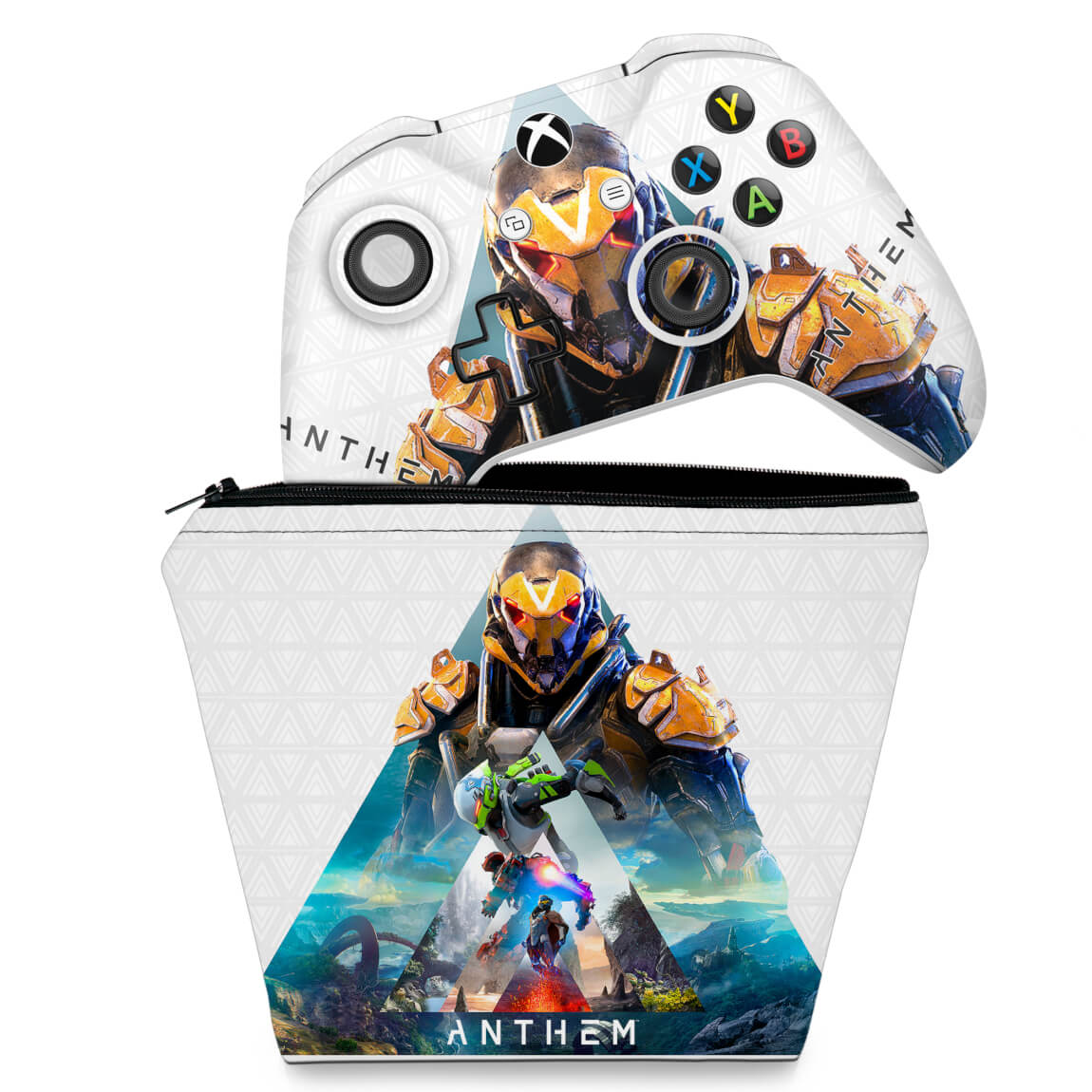 KIT Capa Case e Skin Anti-Rage Xbox One Slim X Controle - Anthem