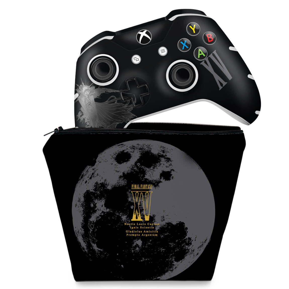 KIT Capa Case e Skin Anti-Rage Xbox One Slim X Controle - Final Fantasy XV Bundle
