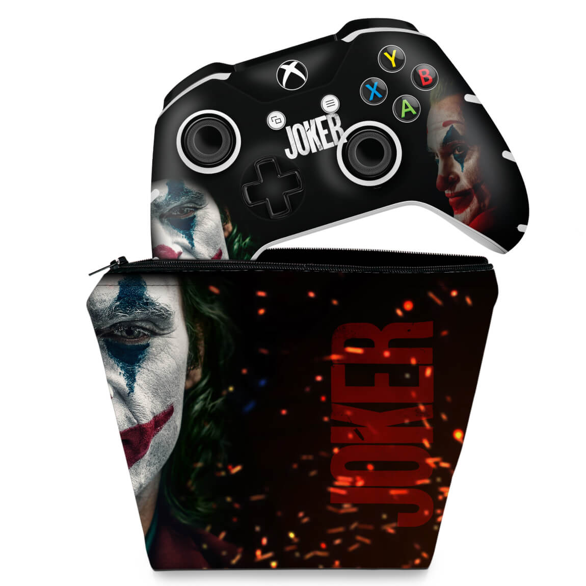 KIT Capa Case e Skin Anti-Rage Xbox One Slim X Controle - Joker Coringa Filme