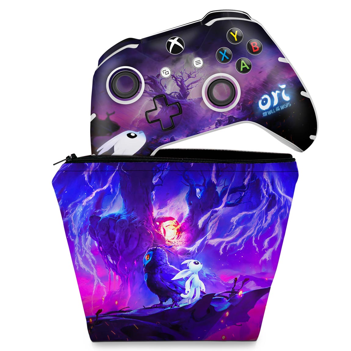 KIT Capa Case e Skin Anti-Rage Xbox One Slim X Controle - Ori and the Will of the Wisps