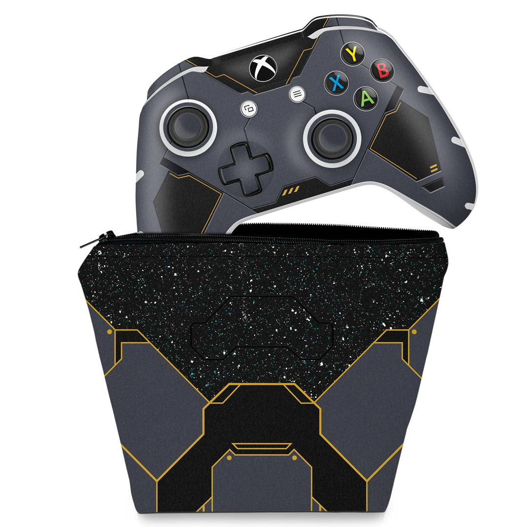 KIT Capa Case e Skin Anti-Rage Xbox One Slim X Controle - Halo Infinite Bundle