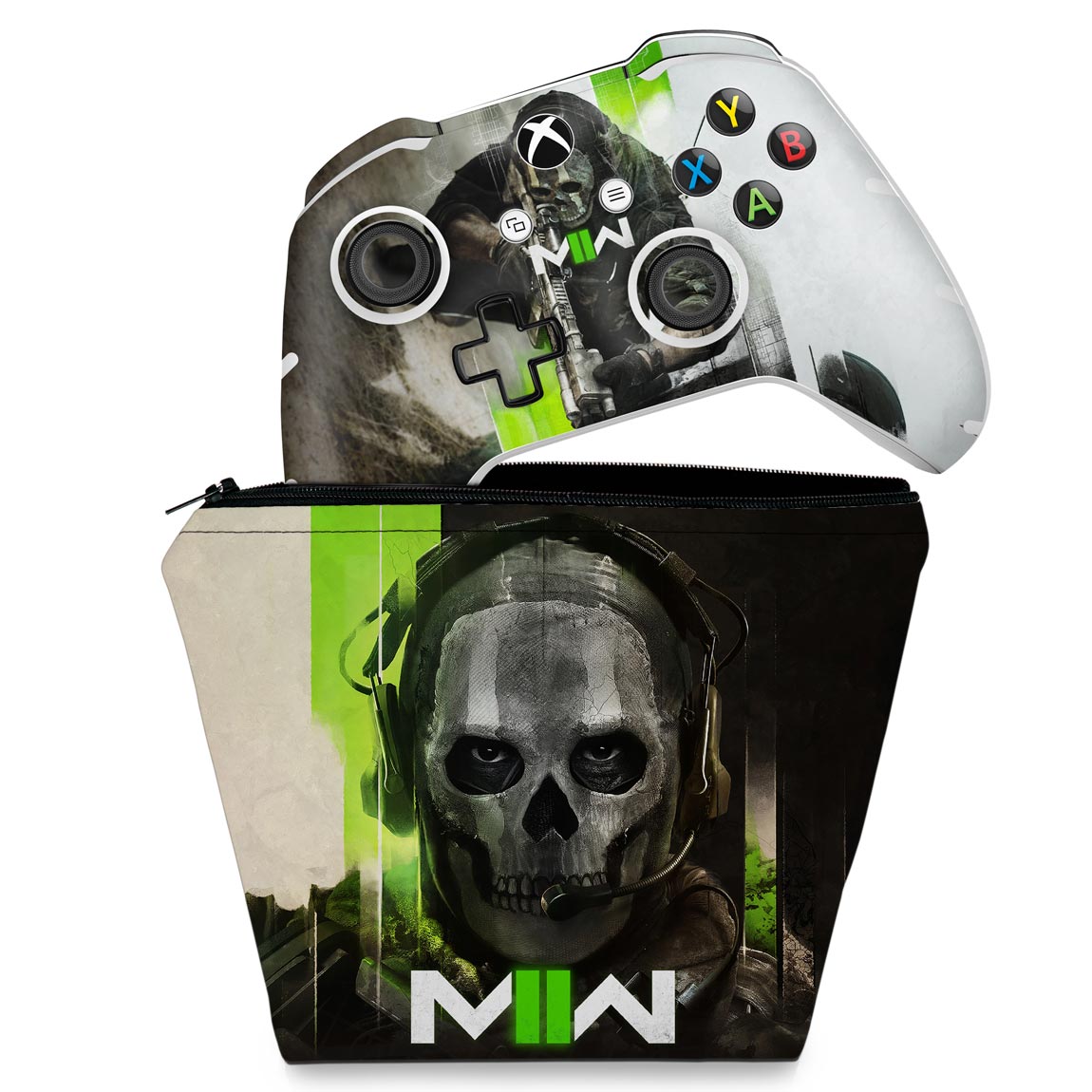 KIT Capa Case e Skin Anti-Rage Xbox One Slim X Controle - Call Of Duty Modern Warfare II