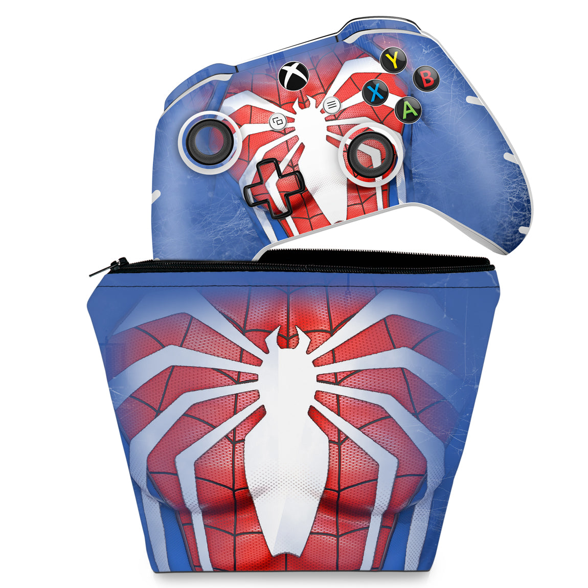 KIT Capa Case e Skin Anti-Rage Xbox One Slim X Controle - Spider-Man Homem Aranha 2